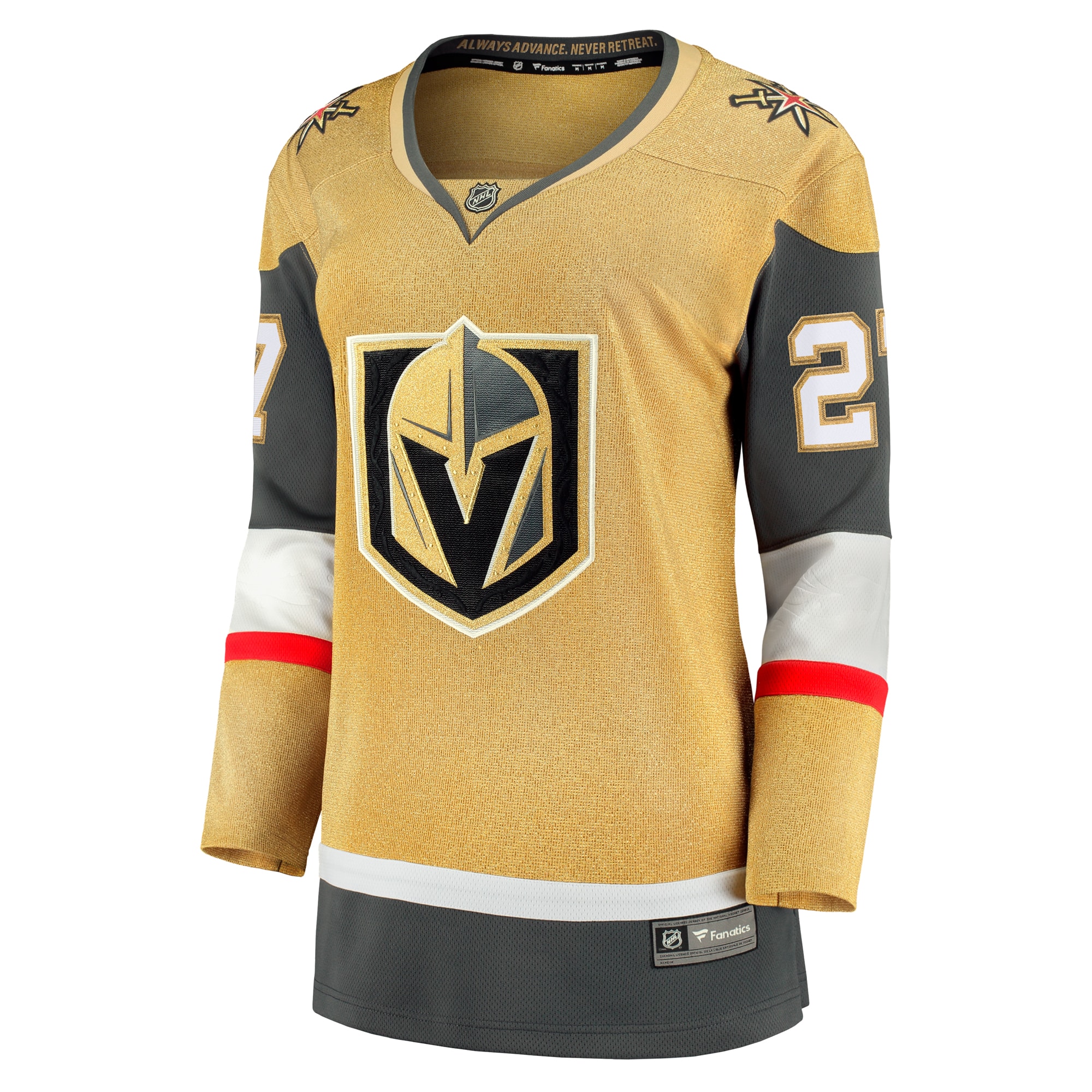 Alternative view of Women's Vegas Golden Knights Shea Theodore Gold Home Breakaway Hockey Jersey - JS453 