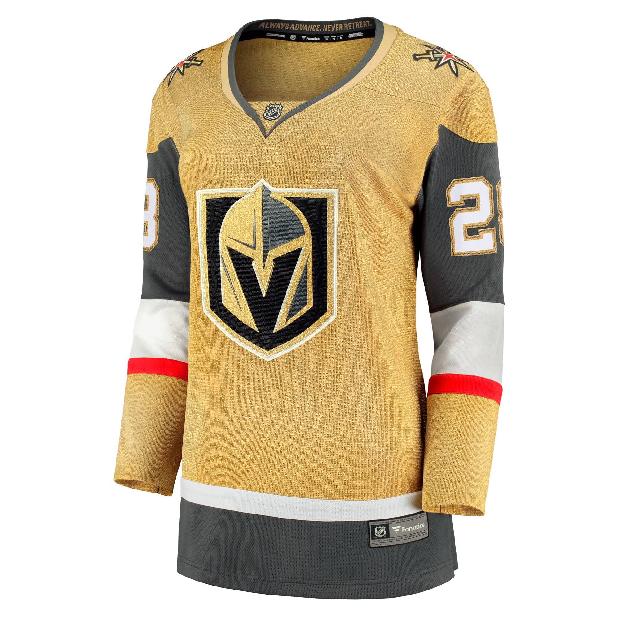 Alternative view of Women's Vegas Golden Knights William Carrier Gold Home Breakaway Player Hockey Jersey - JS538 