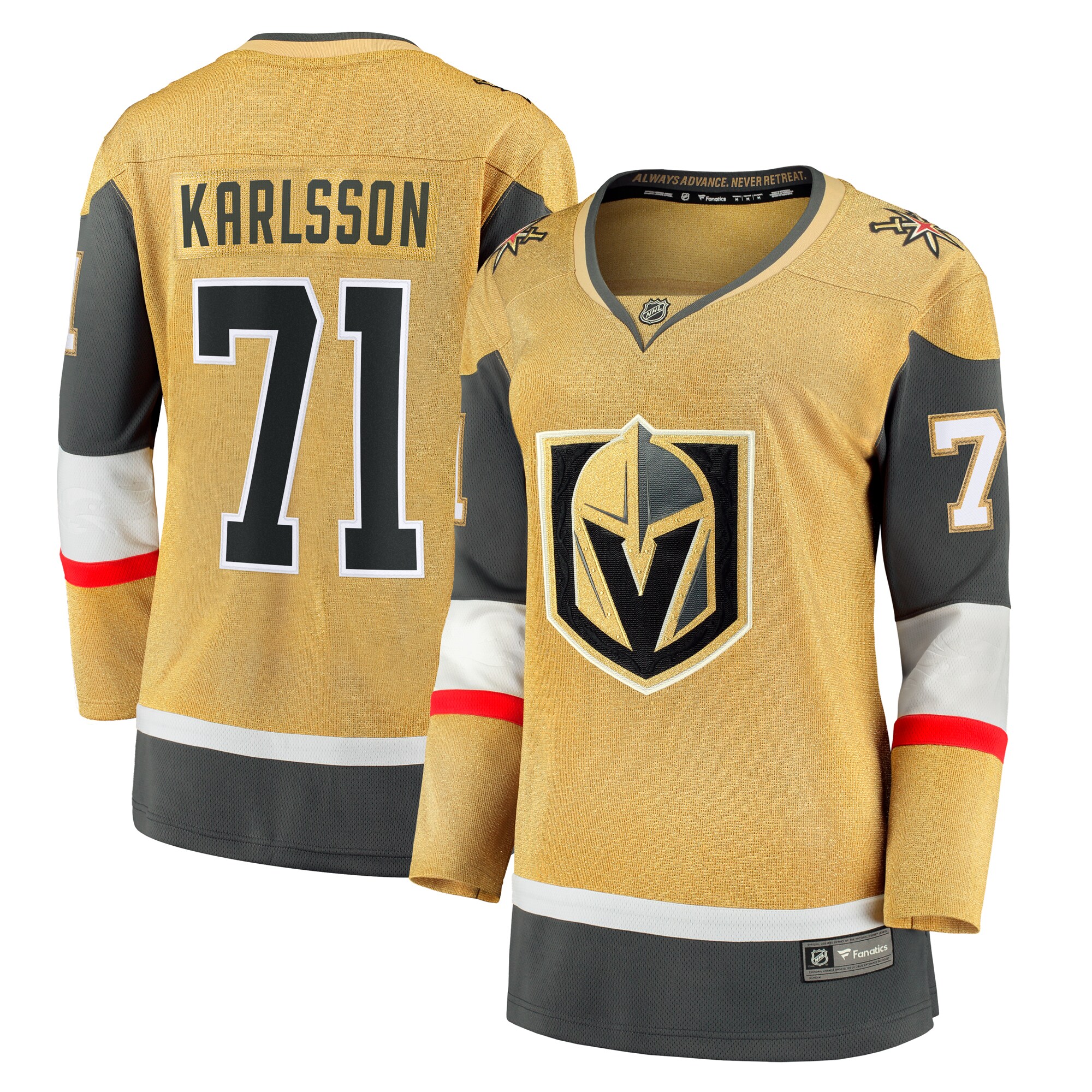 Women's Vegas Golden Knights William Karlsson Gold Home Breakaway Player Hockey Jersey - JS268 
