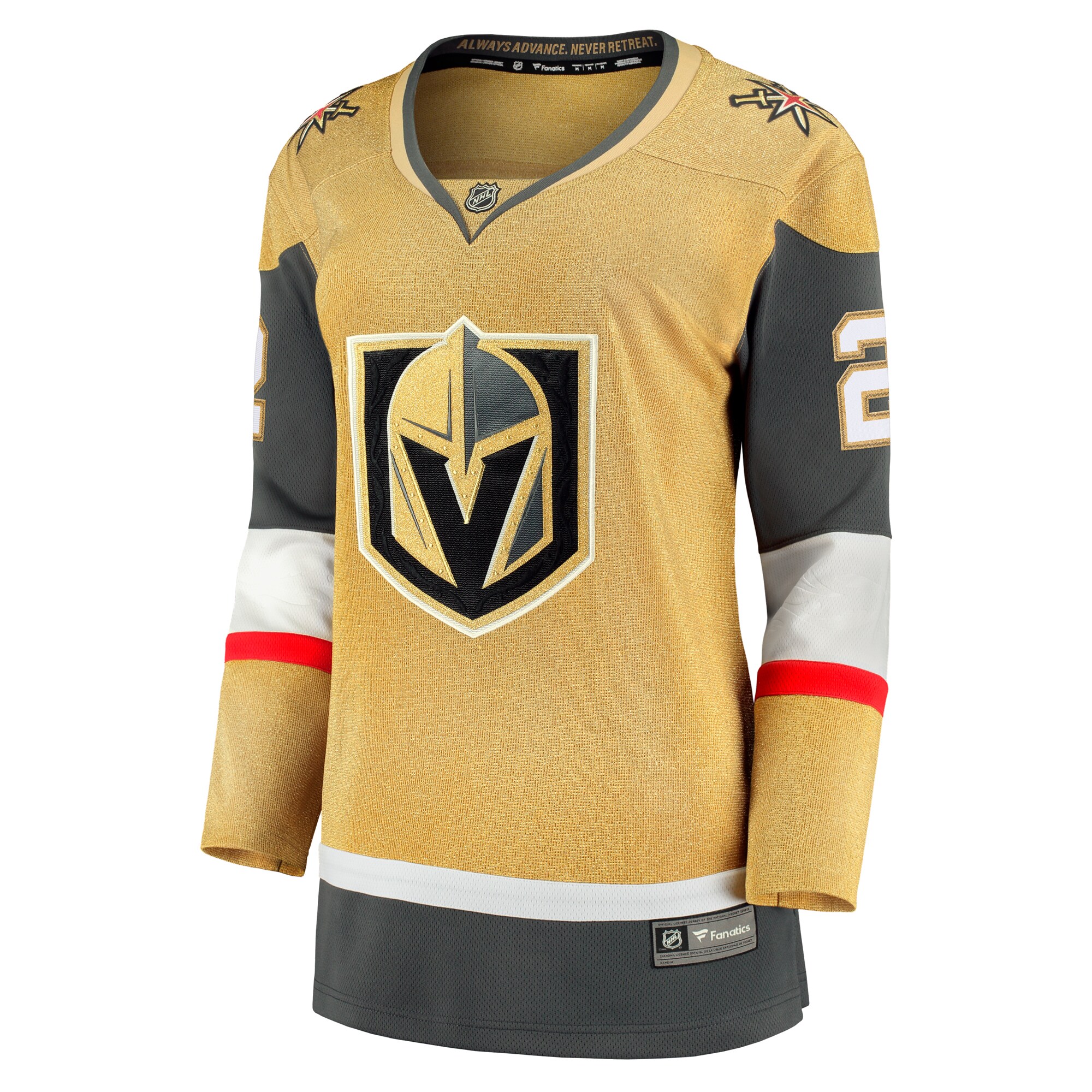 Alternative view of Women's Vegas Golden Knights Zach Whitecloud Gold Alternate Breakaway Player Hockey Jersey - JS680 