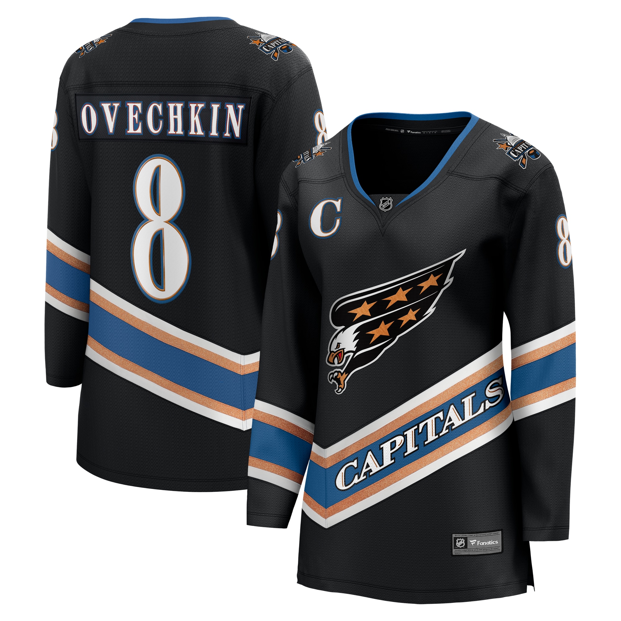 Women's Washington Capitals Alexander Ovechkin Black Alternate 50th Anniversary Premier Breakaway Player Hockey Jersey - JS850 