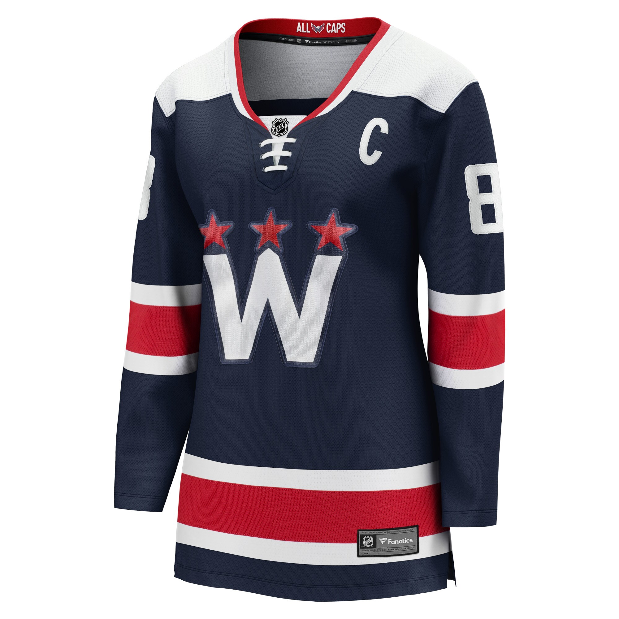 Alternative view of Women's Washington Capitals Alexander Ovechkin Navy Alternate Premier Breakaway Player Hockey Jersey - JS925 