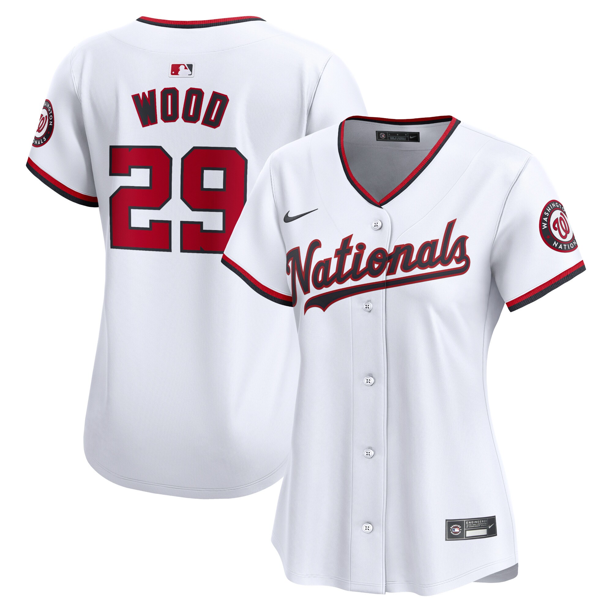 Women's Washington Nationals James Wood White Home Limited Player Jersey - JS229 