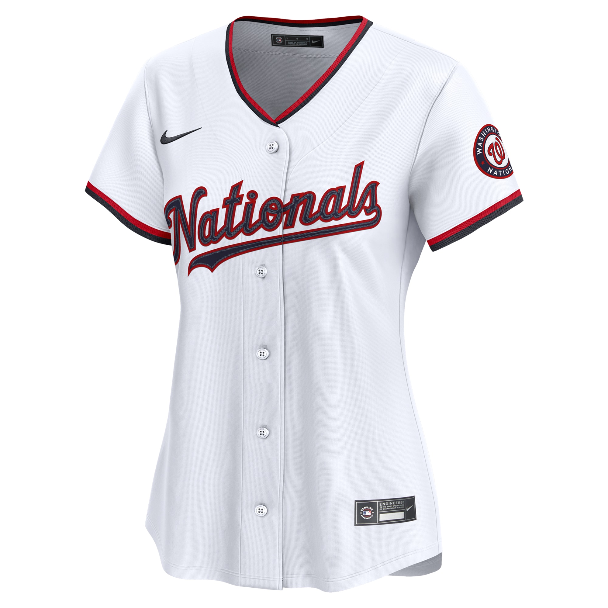 Alternative view of Women's Washington Nationals White Home Limited Custom Jersey - JS607 