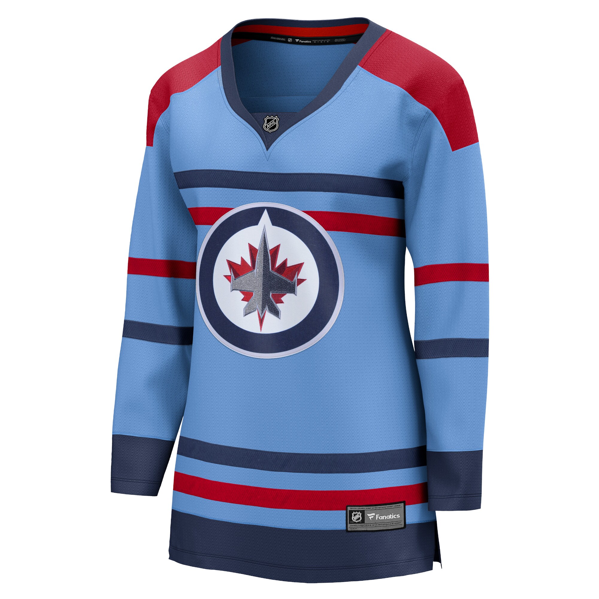 Alternative view of Women's Winnipeg Jets Light Blue Anniversary Premier Breakaway Hockey Jersey - JS804 