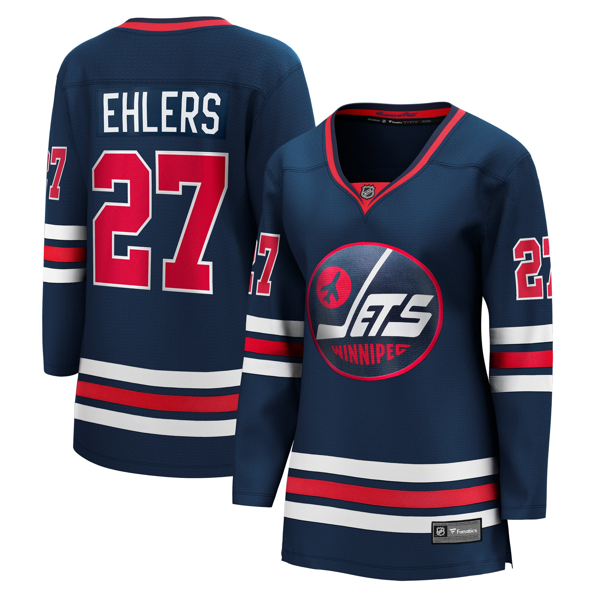 Women's Winnipeg Jets Nikolaj Ehlers Navy Premier Breakaway Player Hockey Jersey - JS863 