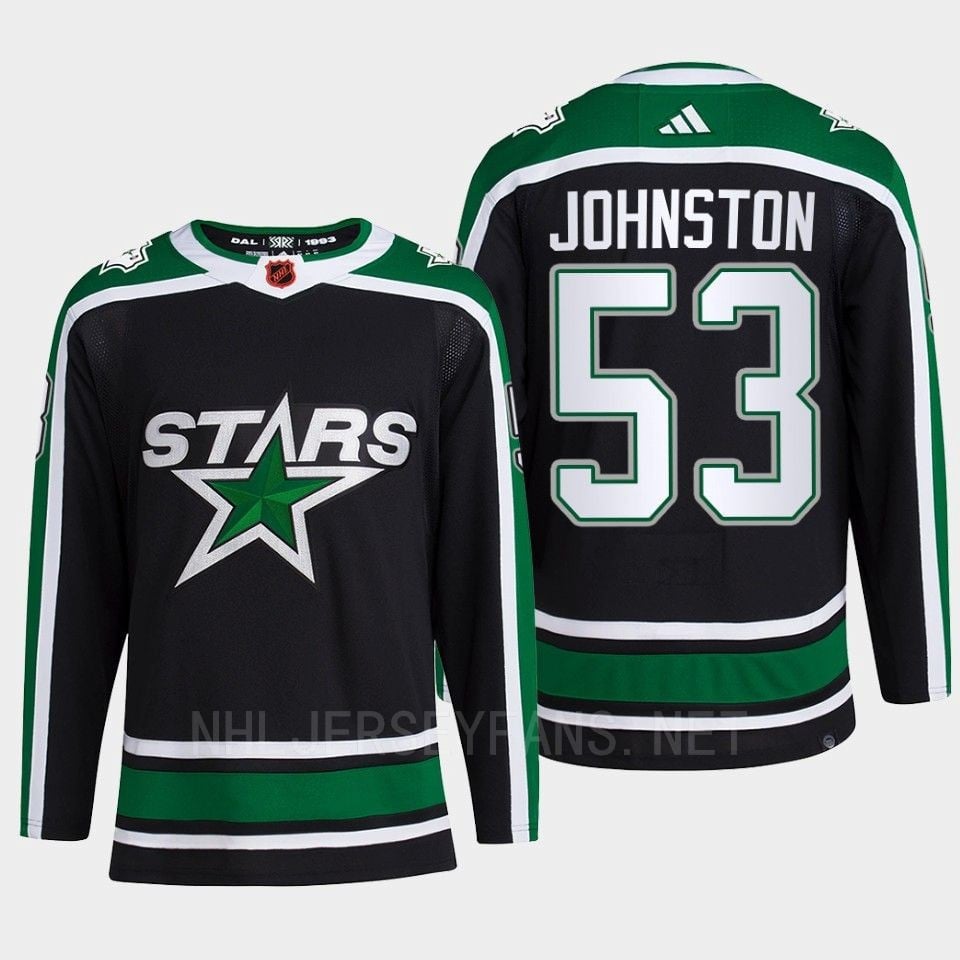 Wyatt Johnston 53 Reverse Retro 2.0 2022 Dallas Stars Black Hockey Jersey Pro Primegreen - JS421 