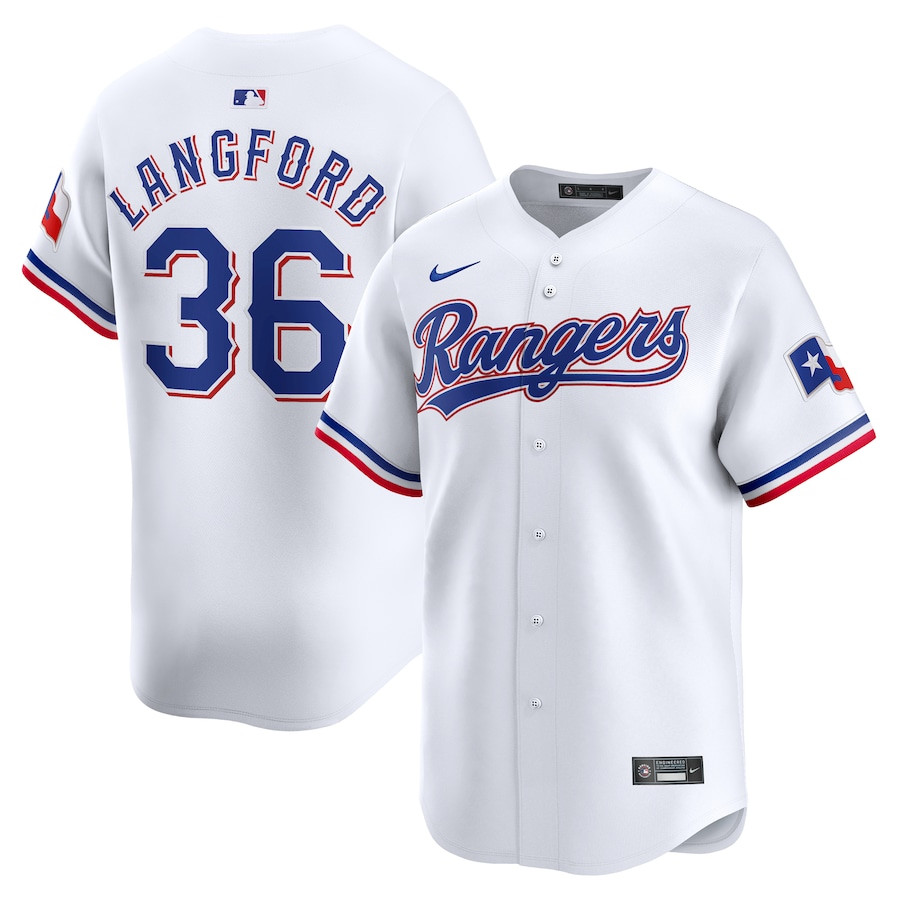 Wyatt Langford 36 Texas Rangers Home Limited Men Baseball Jersey - White - JS777 