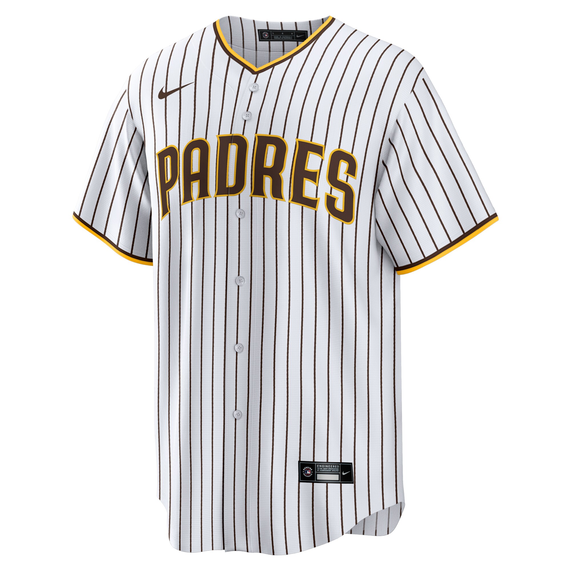 Alternative view of Xander Bogaerts San Diego Padres Home Official Replica Player Baseball Jersey – White/brown
