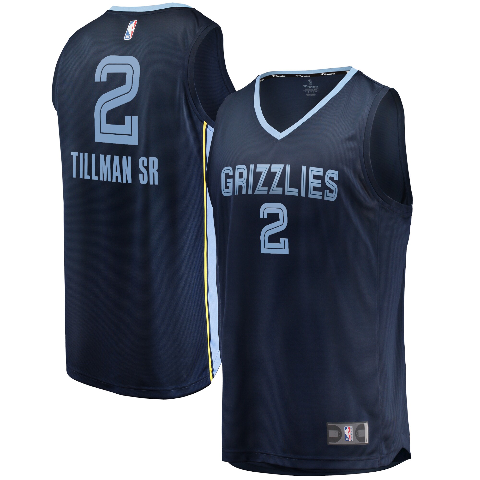Alternative view of Xavier Tillman Sr. Memphis Grizzlies Fanatics Branded 2021/22 Fast Break Replica Basketball Jersey - Icon Edition - Navy