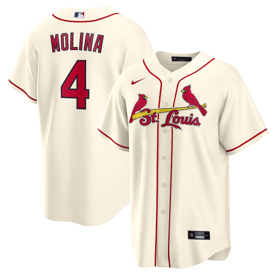 Yadier Molina 4 St. Louis Cardinals Alternate Men Baseball Jersey - Cream 