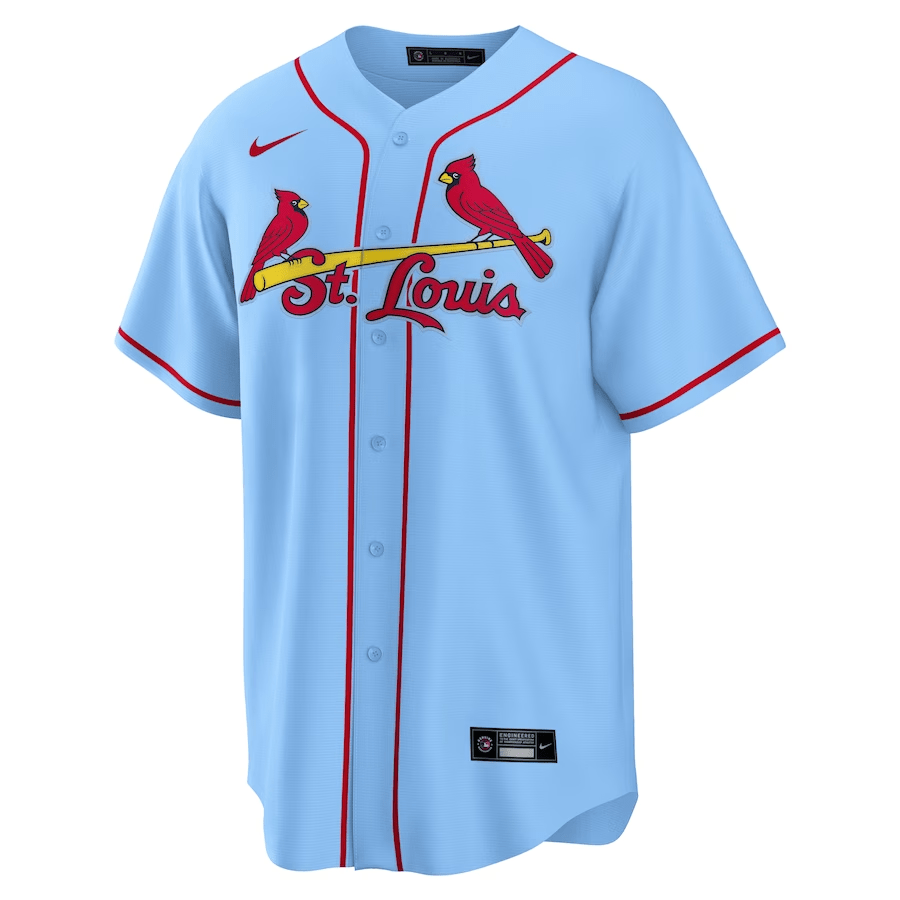 Alternative view of Yadier Molina 4 St. Louis Cardinals Alternate Men Baseball Jersey - Light Blue 