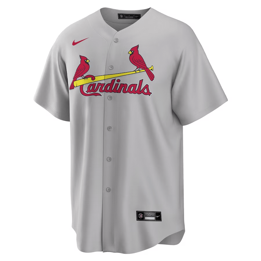 Alternative view of Yadier Molina 4 St. Louis Cardinals Road Men Baseball Jersey - Gray 