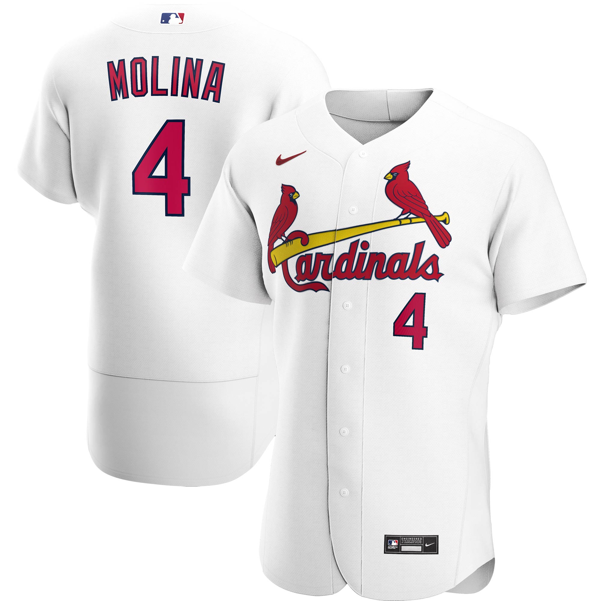 Yadier Molina St. Louis Cardinals Home Authentic Player Baseball Jersey - White