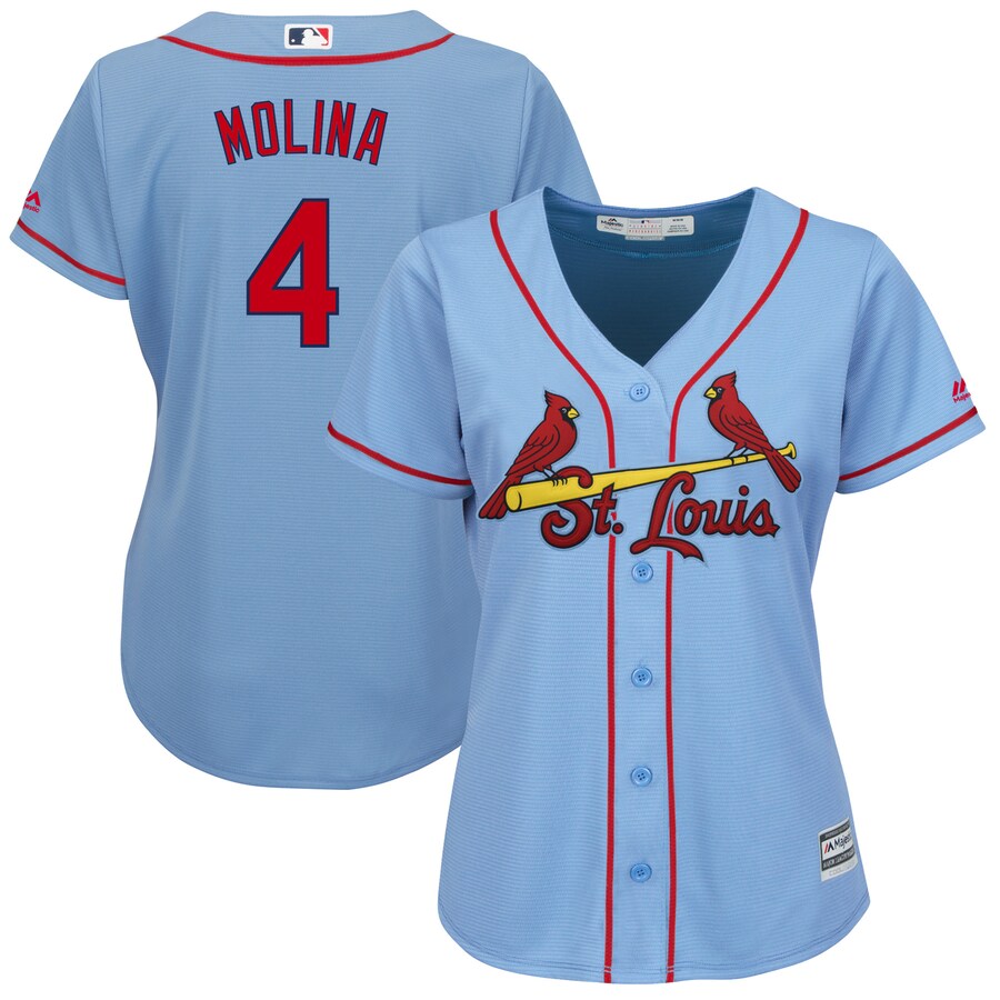 Yadier Molina St. Louis Cardinals Majestic Women's Alternate Cool Base Player Baseball Jersey - Horizon Blue