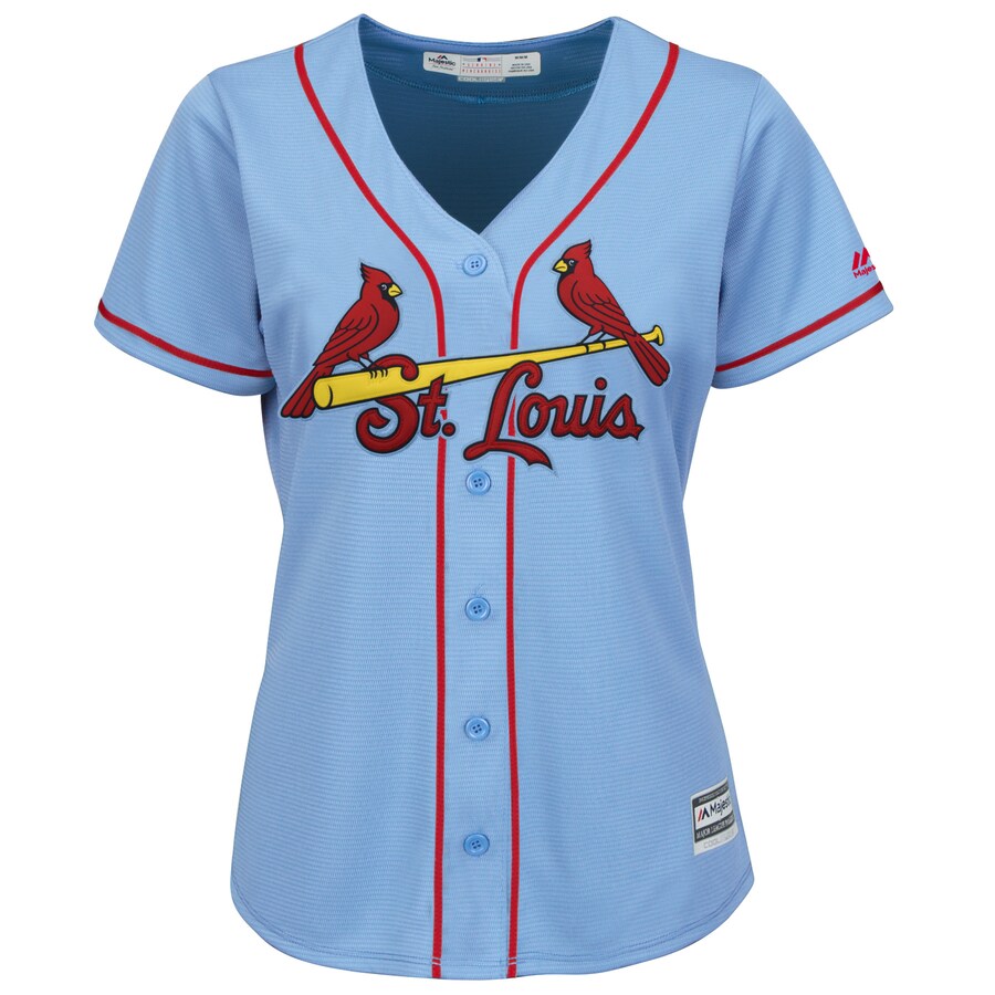 Alternative view of Yadier Molina St. Louis Cardinals Majestic Women's Alternate Cool Base Player Baseball Jersey - Horizon Blue