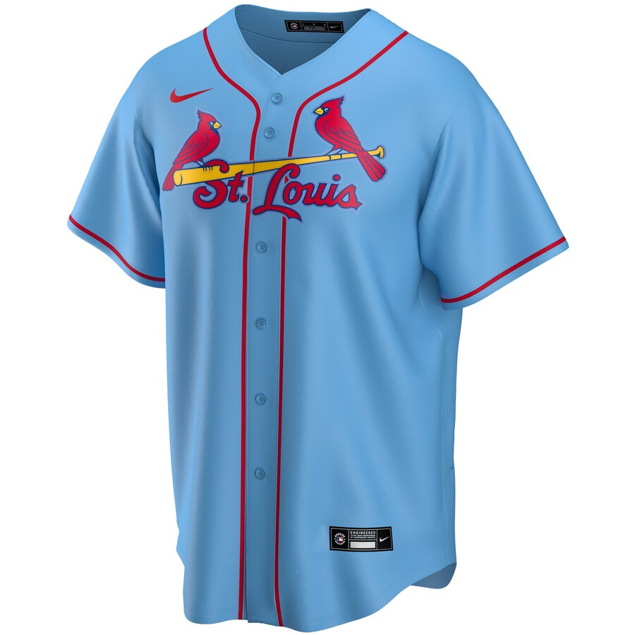 Alternative view of Yadier Molina St. Louis Cardinals Youth Alternate 2020 Replica Player Baseball Jersey - Light Blue