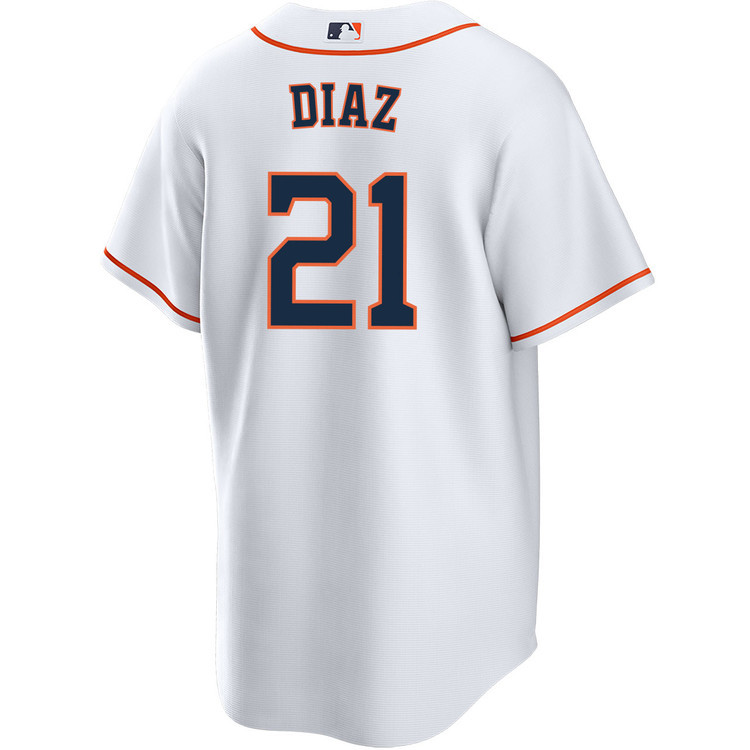 Alternative view of Yainer Diaz 21 Houston Astros Home Men Baseball Jersey - White 