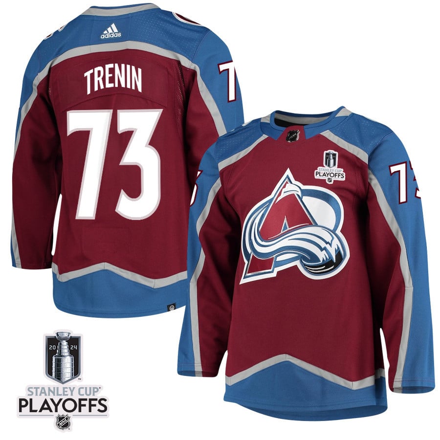 Yakov Trenin 73 Colorado Avalanche 2024 NHL Playoffs Patch Home Hockey Jersey - Men - JS689 