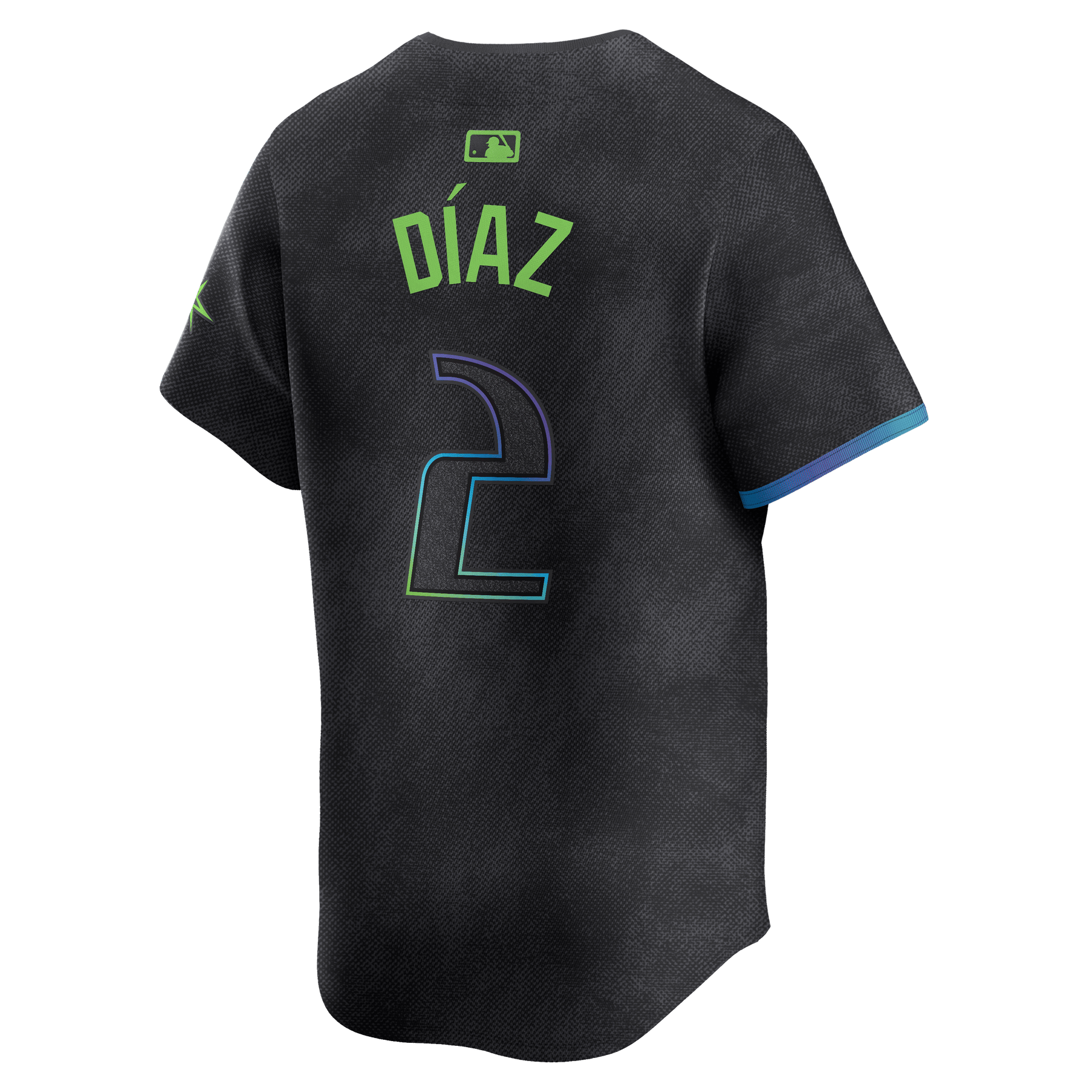 Alternative view of Yandy Diaz 2 Tampa Bay Rays 2024 City Connect Limited Men Baseball Jersey - Charcoal - JS193 