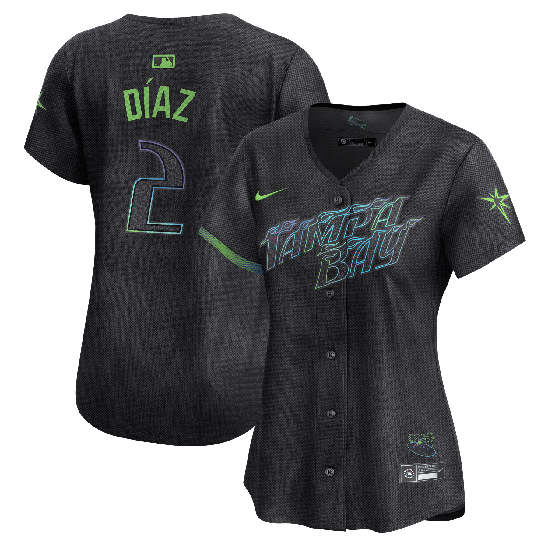 Yandy Diaz 2 Tampa Bay Rays 2024 City Connect Limited Women Baseball Jersey - Charcoal - JS937 