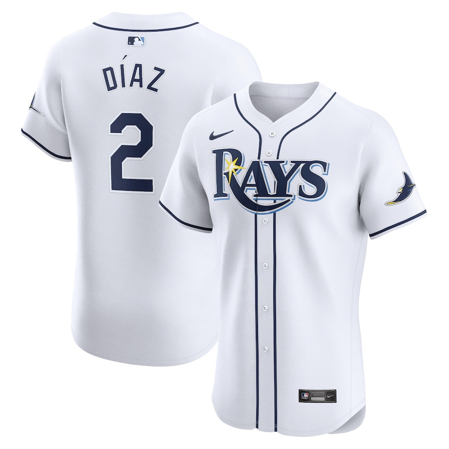 Yandy Diaz 2 Tampa Bay Rays Home Elite Player Men Baseball Jersey - White - JS133 