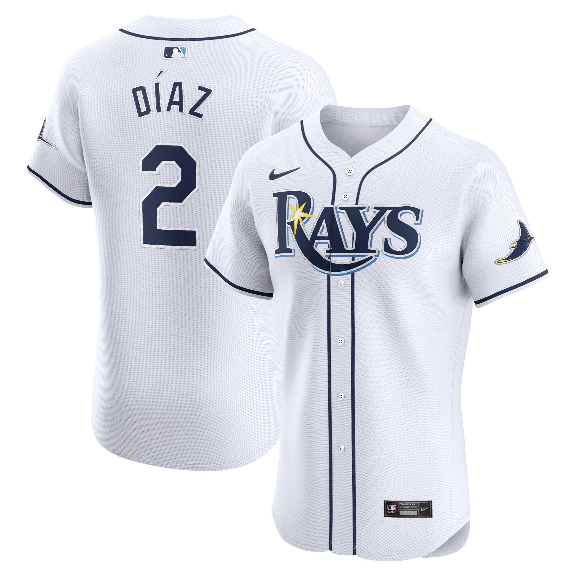 Yandy Diaz Tampa Bay Rays Home Elite Player Baseball Jersey - White