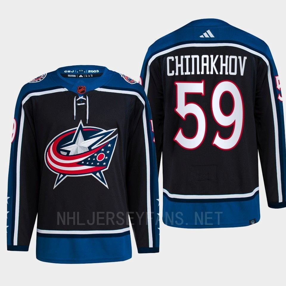 Yegor Chinakhov 59 Reverse Retro 2.0 2022 Columbus Blue Jackets Navy Hockey Jersey Primegreen - JS861 