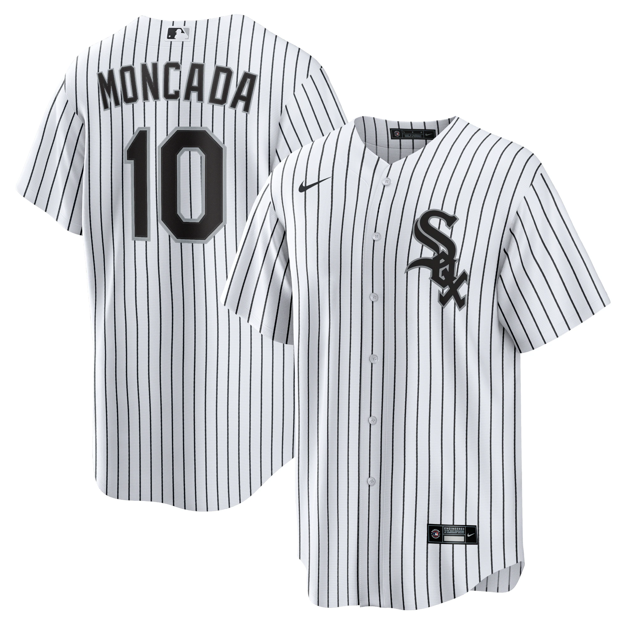 Alternative view of Yoan Moncada Chicago White Sox Home Replica Player Name Baseball Jersey – White