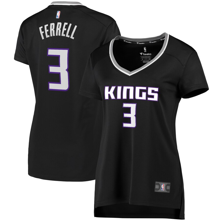 Yogi Ferrell Sacramento Kings Fanatics Branded Women's Fast Break Player Replica Basketball Jersey - Statement Edition - Black