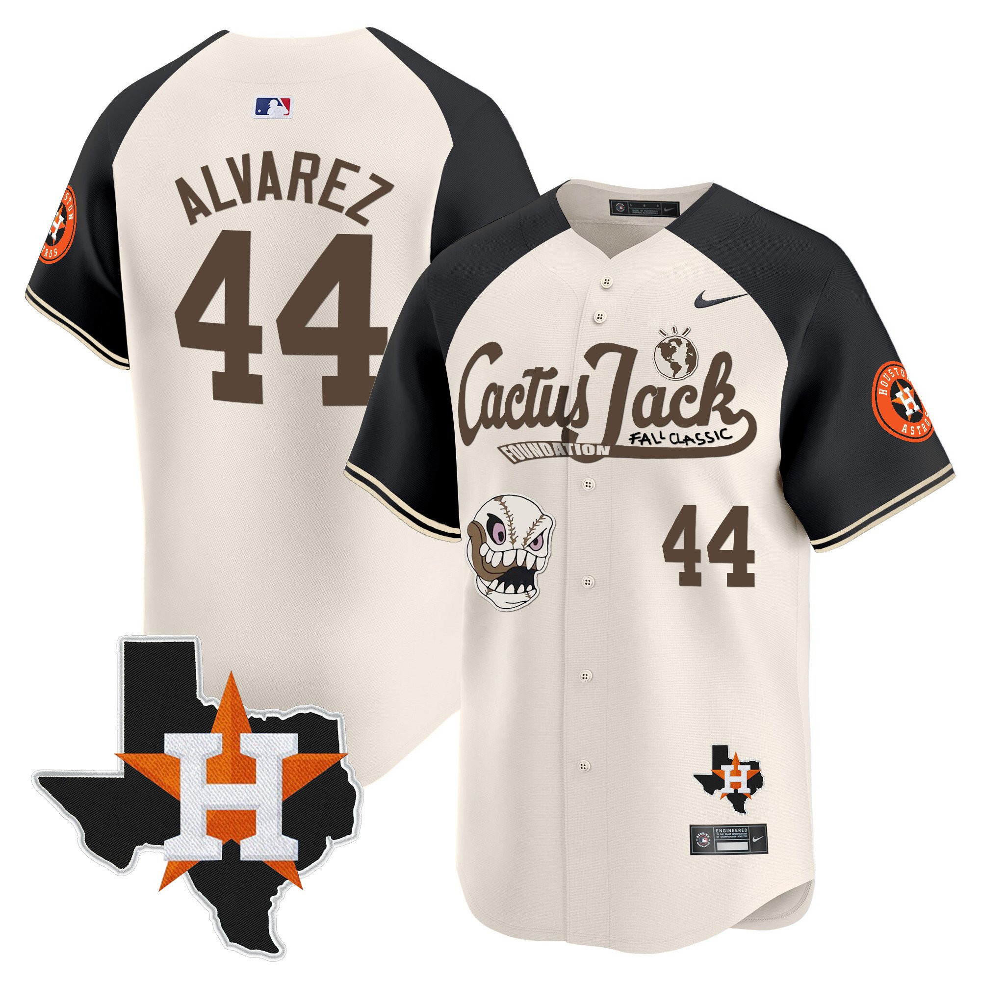 Yordan Alvarez 44 Houston Astros Cactus Jack Foundation Fall Classic Limited Baseball Jersey - Men 