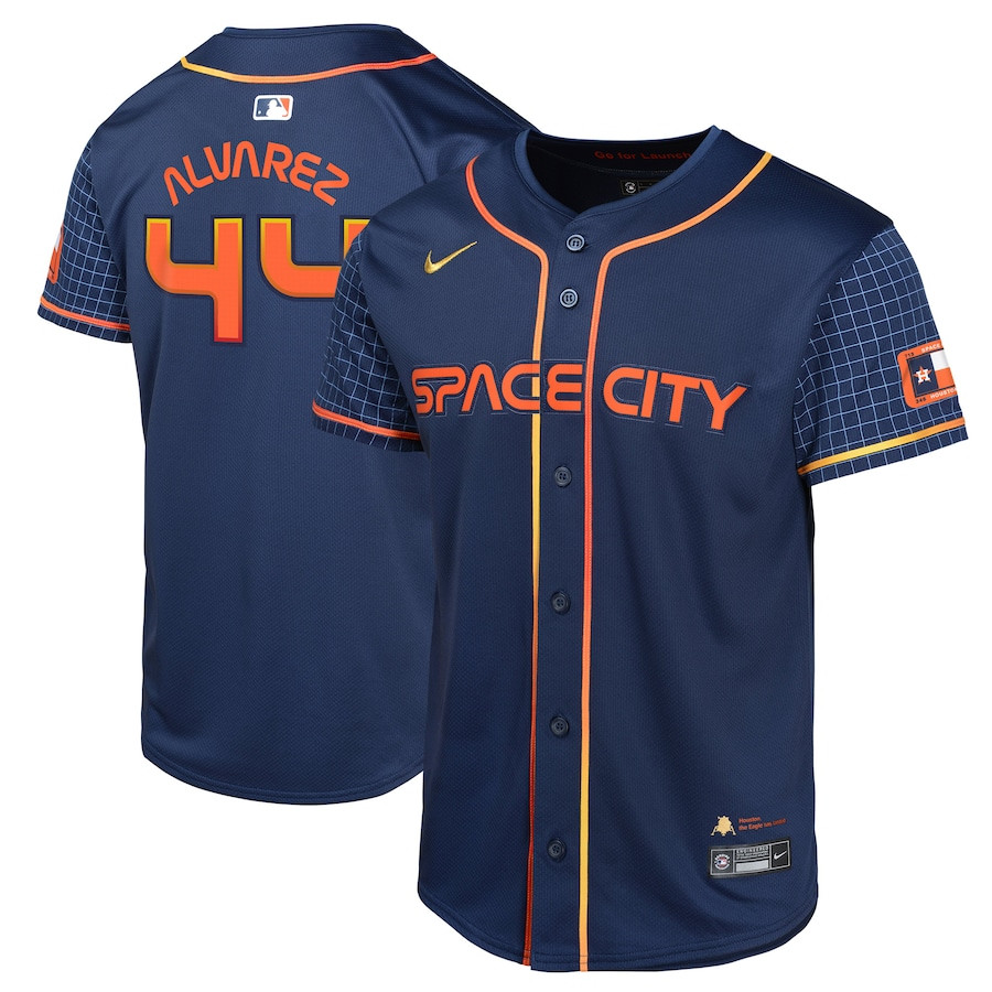 Yordan Alvarez 44 Houston Astros City Connect Limited YOUTH Baseball Jersey - Navy 