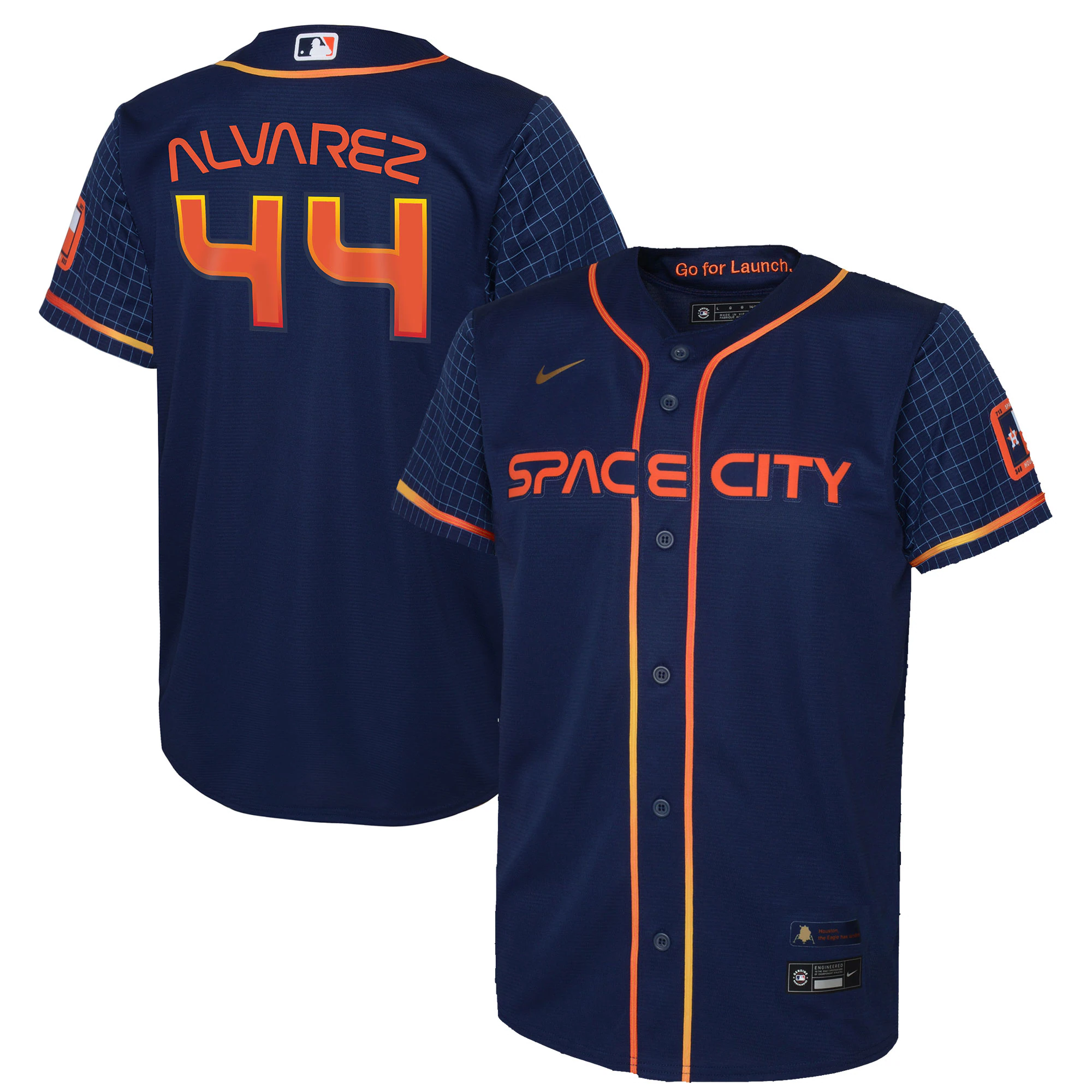 Yordan Alvarez Houston Astros Youth 2022 City Connect Replica Player Baseball Jersey - Navy