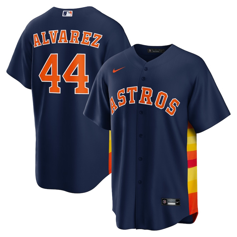 Yordan Álvarez 44 Houston Astros Alternate Men Baseball Jersey - Navy