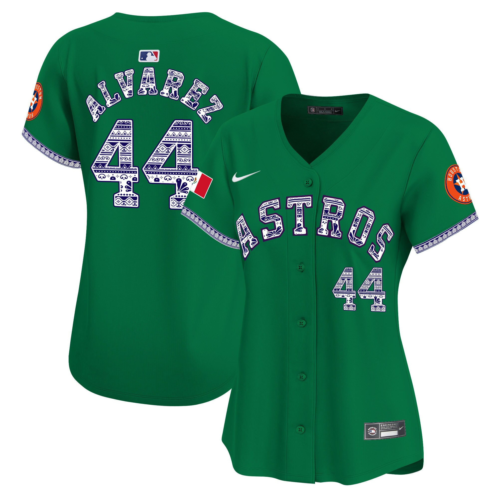 Yordan Álvarez 44 Houston Astros Mexico Women Baseball Jersey - Green 