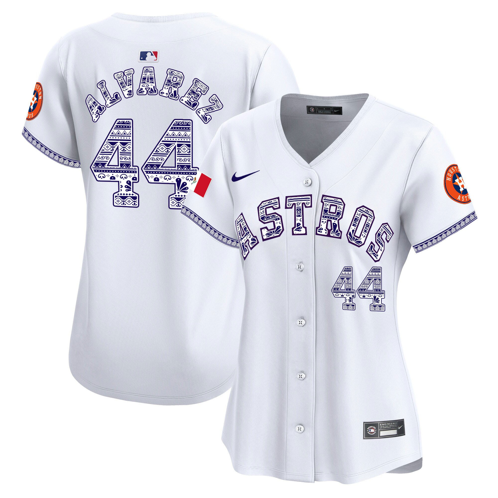 Yordan Álvarez 44 Houston Astros Mexico Women Baseball Jersey - White 