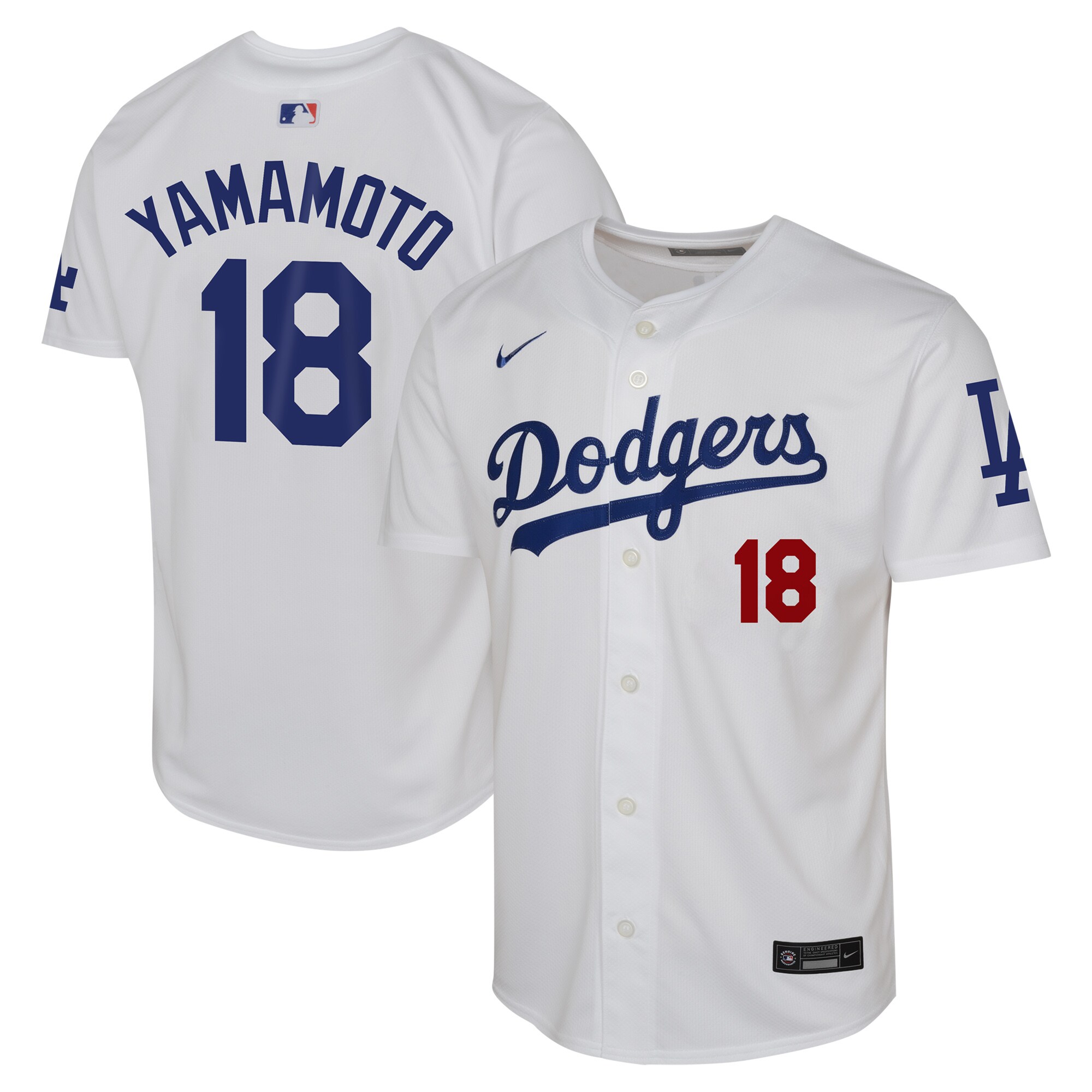 Yoshinobu Yamamoto Los Angeles Dodgers Youth Home Limited Player Baseball Jersey - White