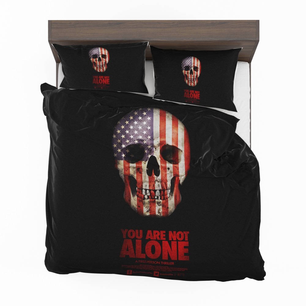 Alternative view of You Are Not Alone Movie Skull USA Bedding Set - Custom Bedding Set