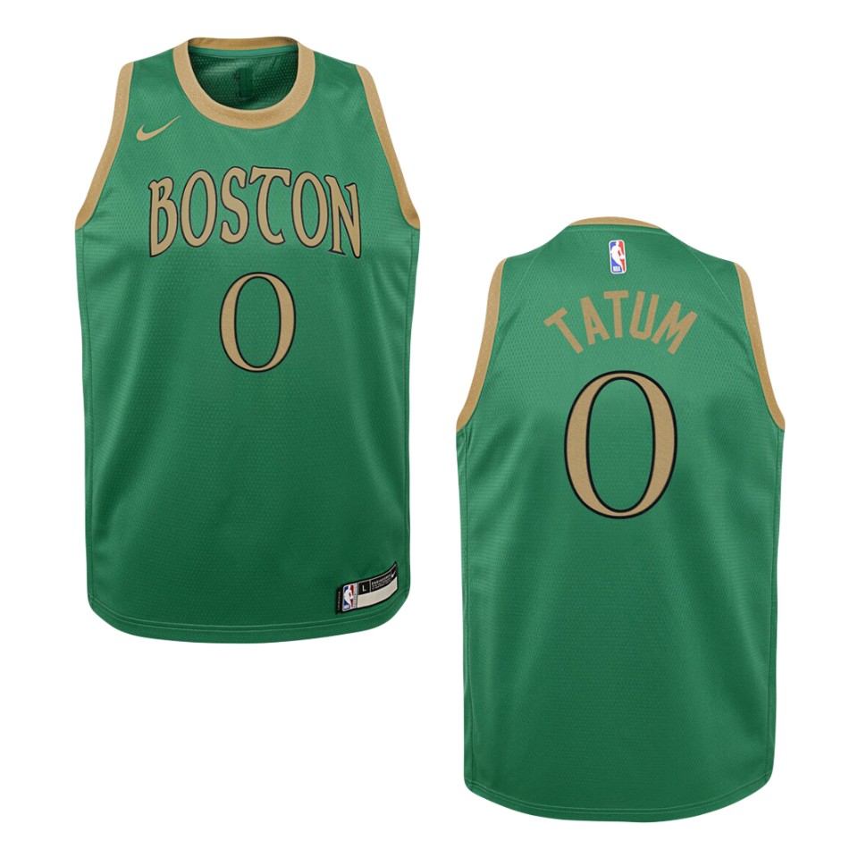 Youth 2019-20 Boston Celtics #0 Jayson Tatum City Swingman Basketball Jersey - Kelly Green