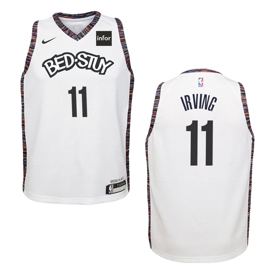 Youth 2019-20 Brooklyn Nets #11 Kyrie Irving City Swingman Basketball Jersey - White