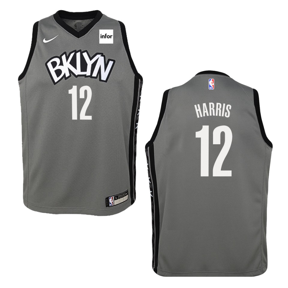 Youth 2019-20 Brooklyn Nets #12 Joe Harris Statement Swingman Basketball Jersey - Gray