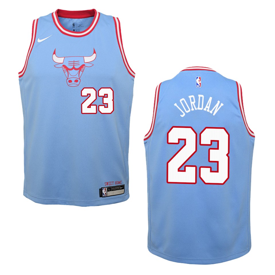 Youth 2019-20 Chicago Bulls #23 Michael Jordan City Edition Swingman Basketball Jersey - Blue