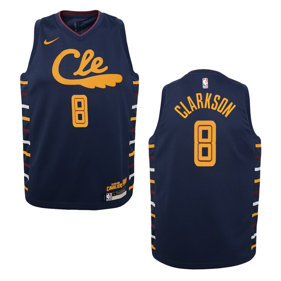 Youth 2019-20 Cleveland Cavaliers #8 Jordan Clarkson City Swingman Basketball Jersey - Navy