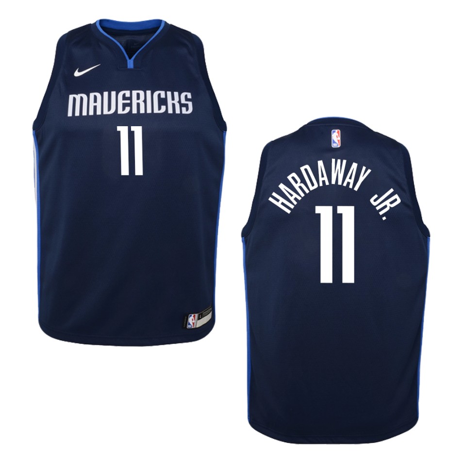 Youth 2019-20 Dallas Mavericks #11 Tim Hardaway Jr. Statement Swingman Basketball Jersey - Navy