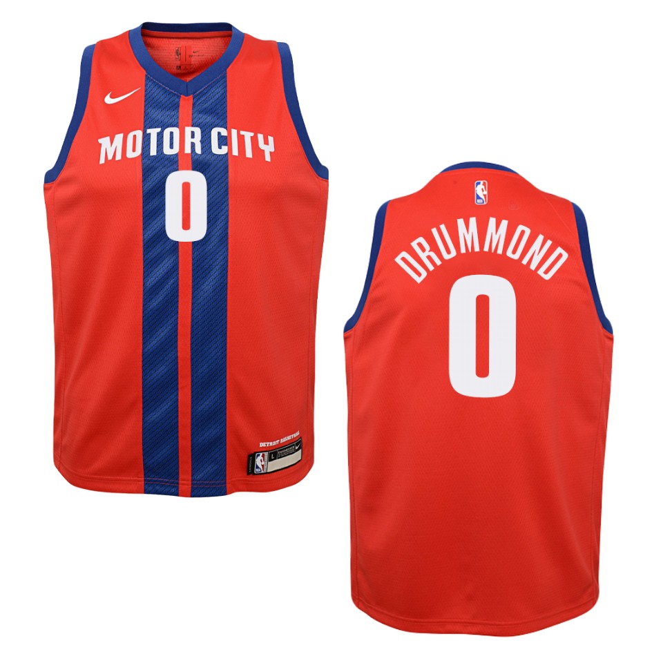 Youth 2019-20 Detroit Pistons #0 Andre Drummond City Swingman Basketball Jersey - Red