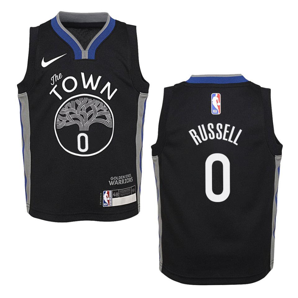 Youth 2019-20 Golden State Warriors #0 D'angelo Russell City Swingman Basketball Jersey - Black