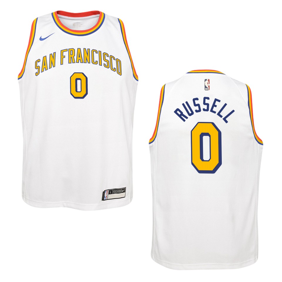 Youth 2019-20 Golden State Warriors #0 D'angelo Russell Hardwood Classics Swingman Basketball Jersey - White
