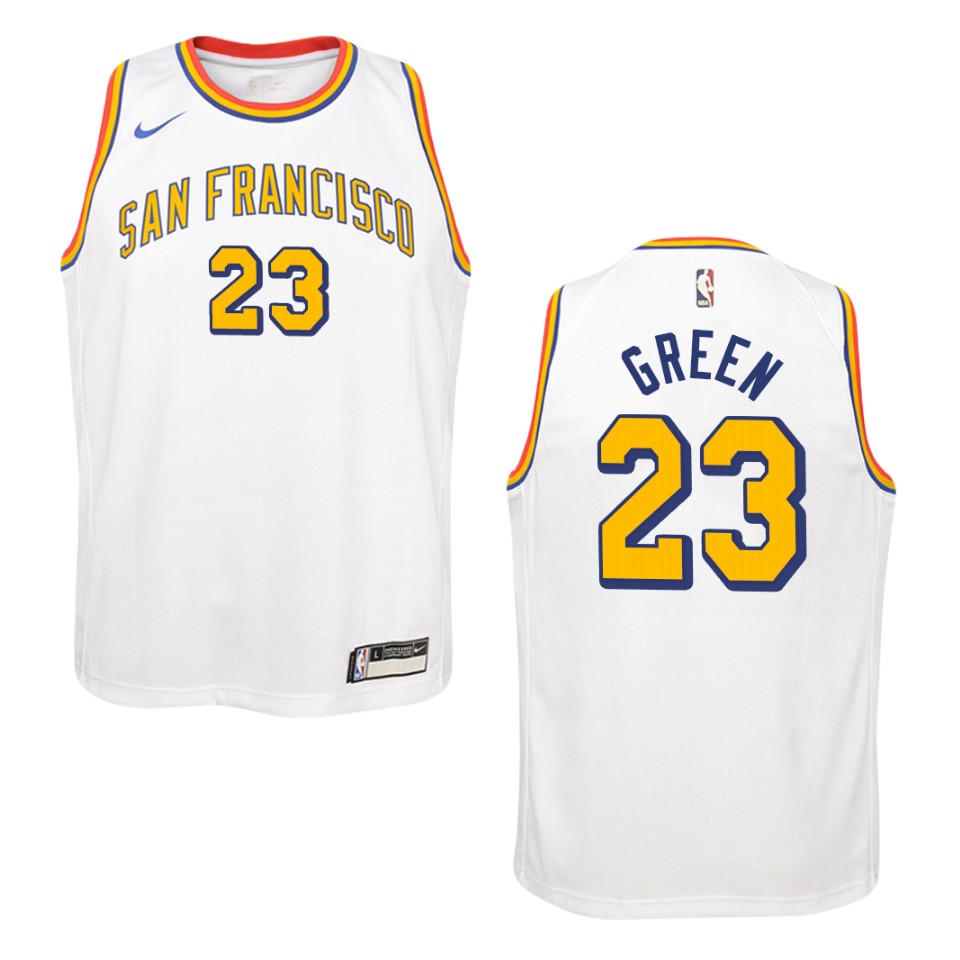 Youth 2019-20 Golden State Warriors #23 Draymond Green Hardwood Classics Swingman Basketball Jersey - White