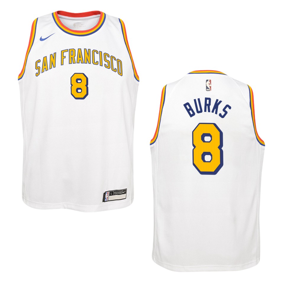 Youth 2019-20 Golden State Warriors #8 Alec Burks Hardwood Classics Swingman Basketball Jersey - White