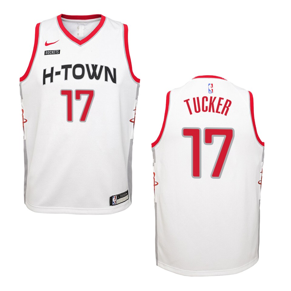 Youth 2019-20 Houston Rockets #17 P.j. Tucker City Swingman Basketball Jersey - White